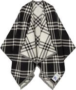 Burberry Lightweight Tribar Check Wool, Silk & Cashmere Cape