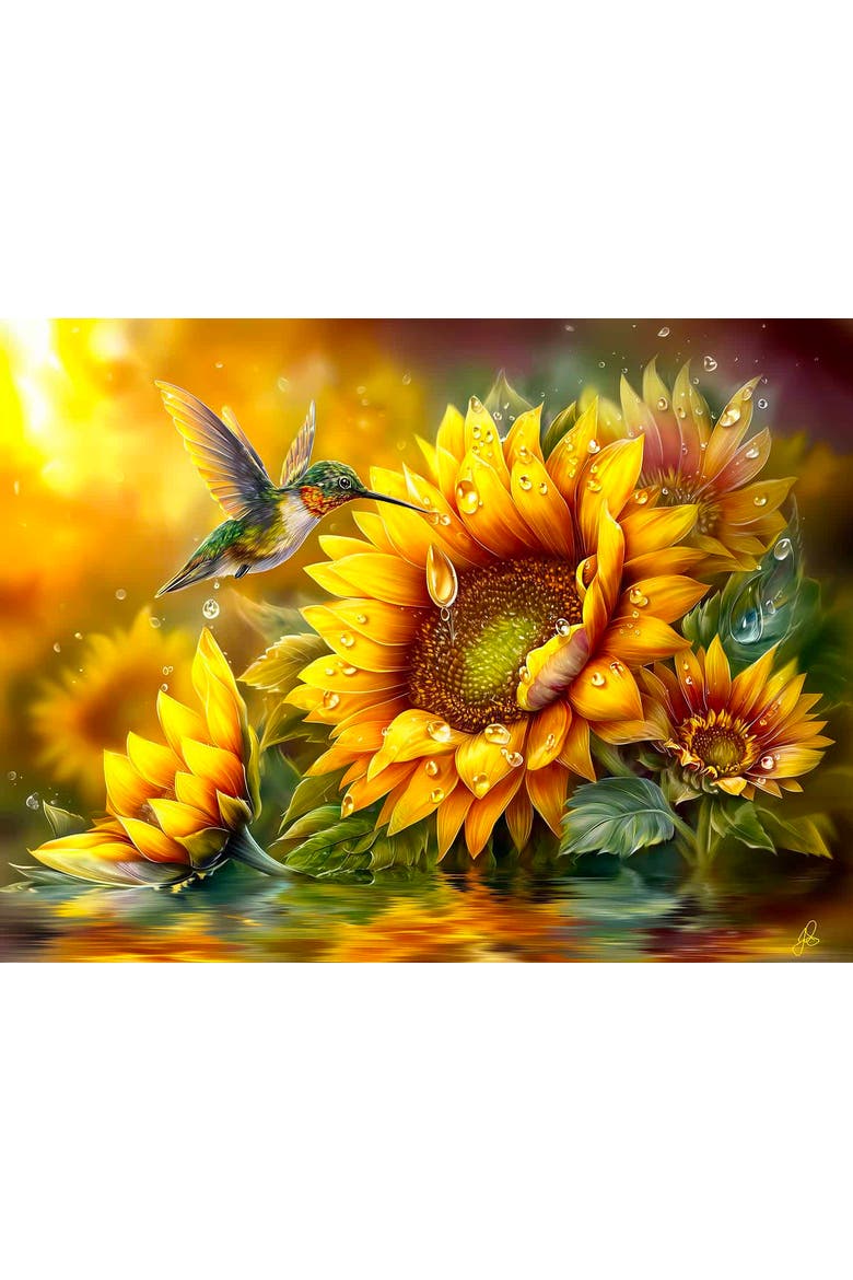 Sunflower Visitor 500 piece Jigsaw Puzzle for Adults, Alternate, color, Multicolor