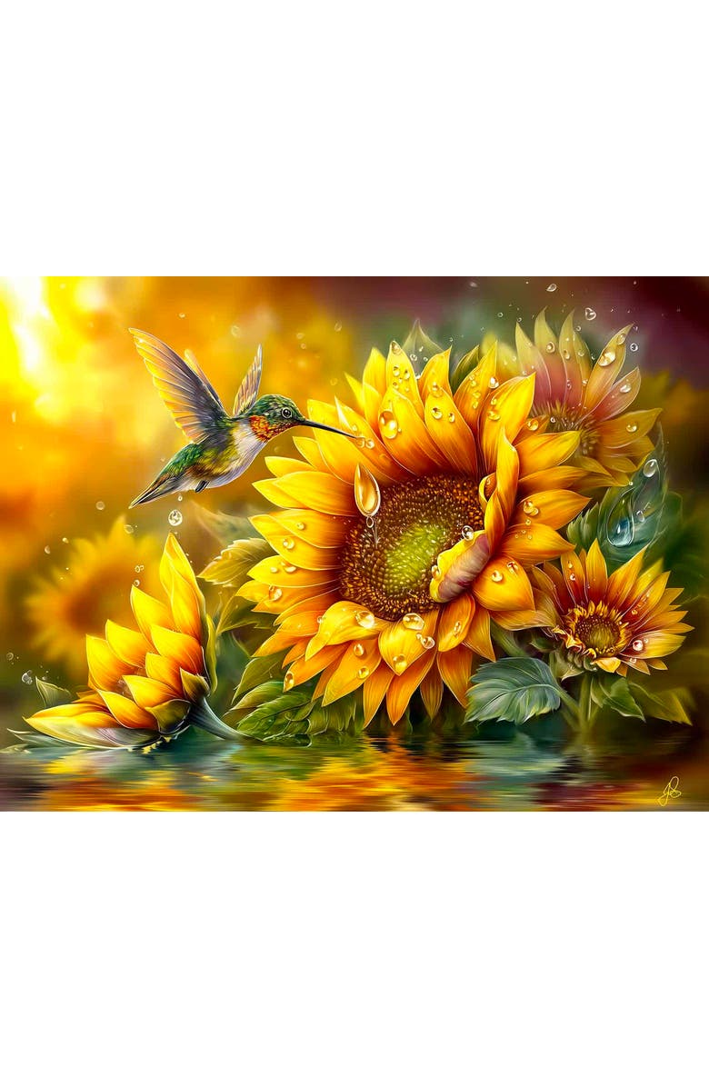 Sunsout Sunflower Visitor 500 piece Jigsaw Puzzle for Adults, Alternate, color, Multicolor