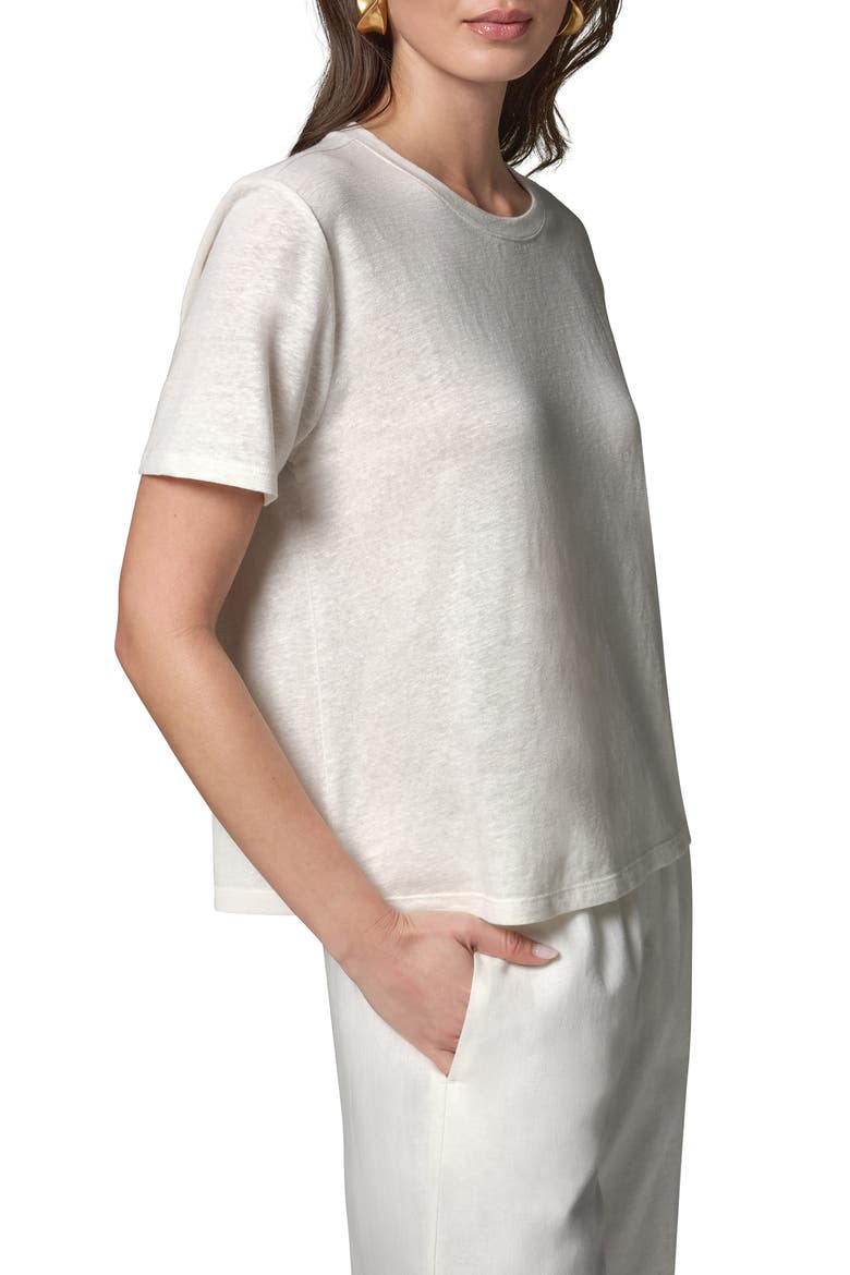 Linen Blend T-Shirt, Alternate, color, CREAM