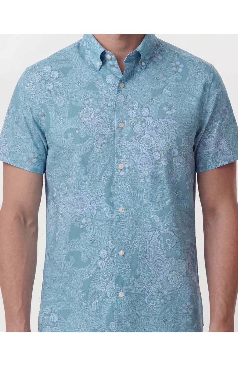 Lords of Harlech Paisley Explosion Mens Knit Shirt, Alternate, color, Paisley Explosion Teal