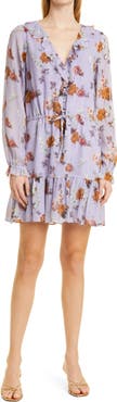 PAIGE Anjelina Floral Print Long Sleeve Silk Dress