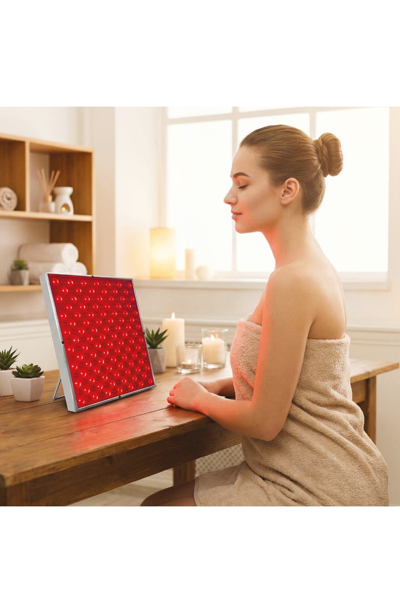 PURSONIC LED Red Light Therapy Panel & Reusable Hot and Cold Gel Ice Head Wrap, Alternate, color, Multicolor