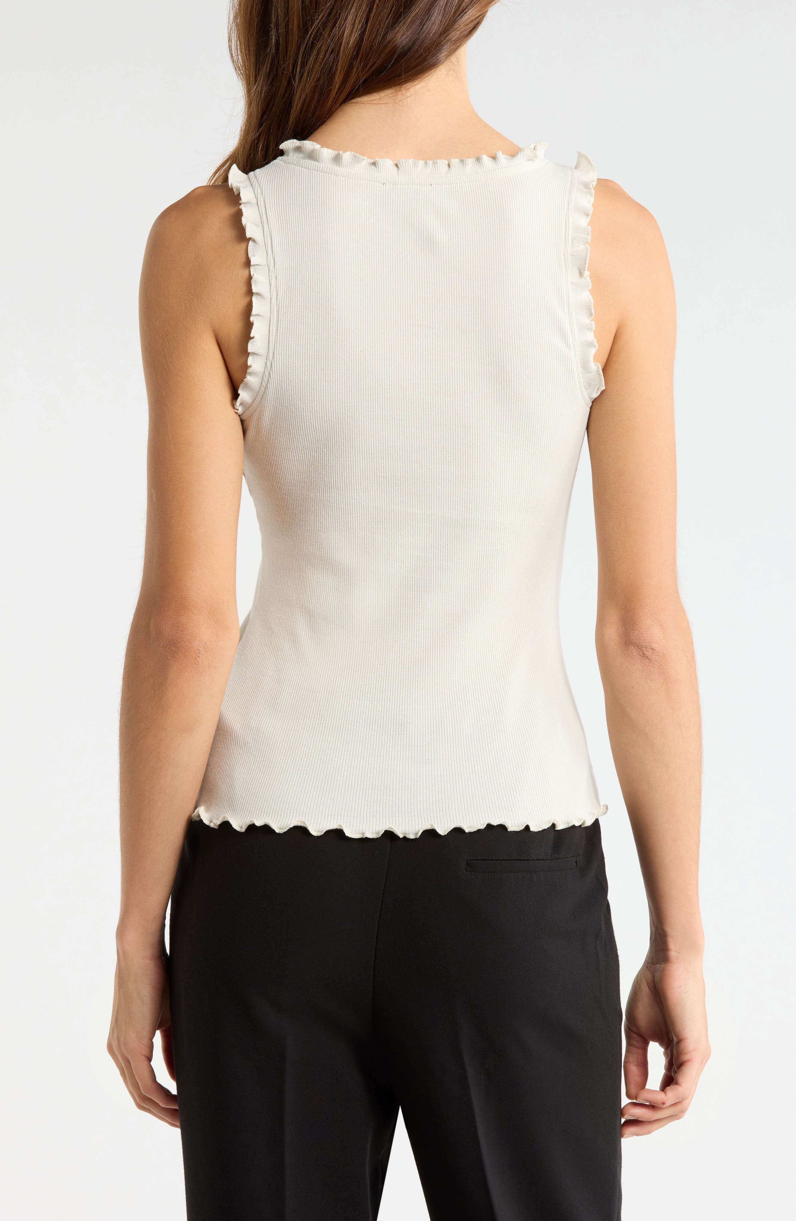 Vince Camuto Ruffle Rib Tank (Women) | Nordstromrack