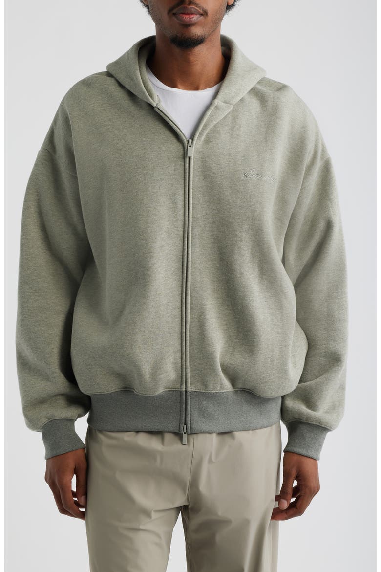 Signature Classic Fit Zip Hoodie, Alternate, color, CONCRETE/DARK CONCRETE HEATHER