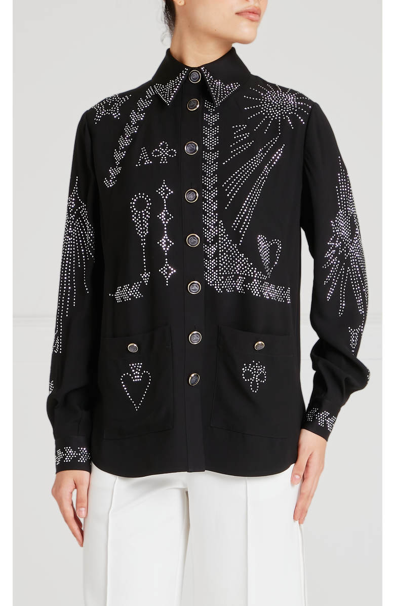 Temperley London Villanelle Shirt Jacket, Main, color, Black