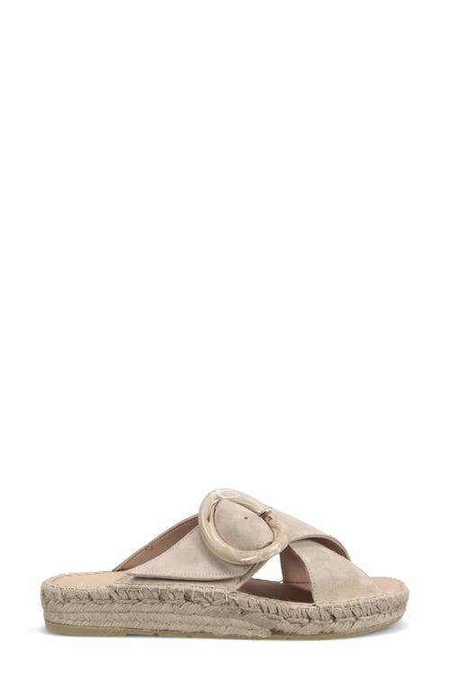 Ron White Erin Espadrille Platform Wedge Slide Sandal In Oyster