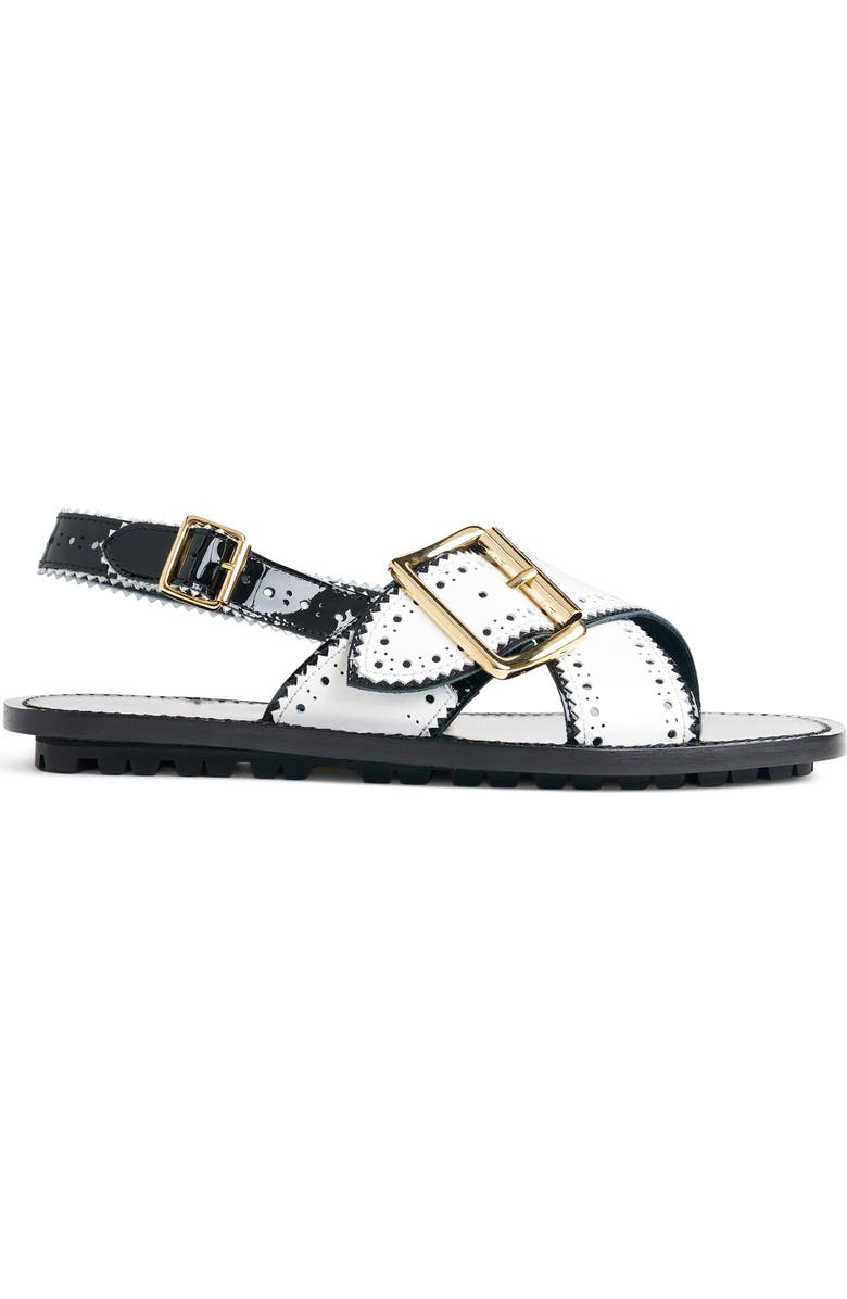 THE OFFICE OF US Ms. Camille Leather Sandal, Alternate, color, Black/ White
