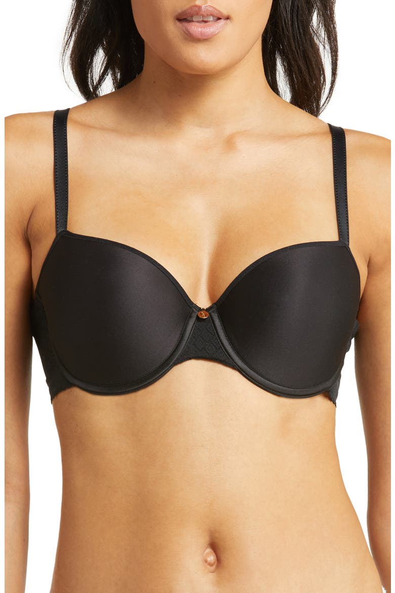 Lucie Lace Sexy Comfort T-Shirt Bra, Main, color, BLACK