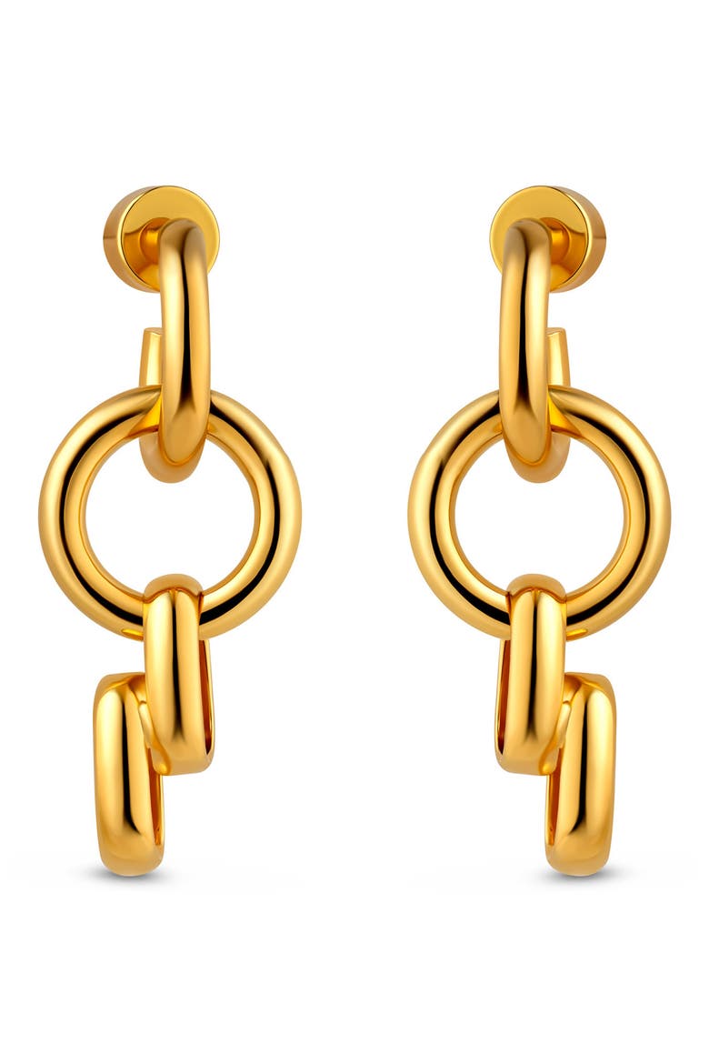 Italian Chain Drop Earrings, Alternate, color, 14K GOLD