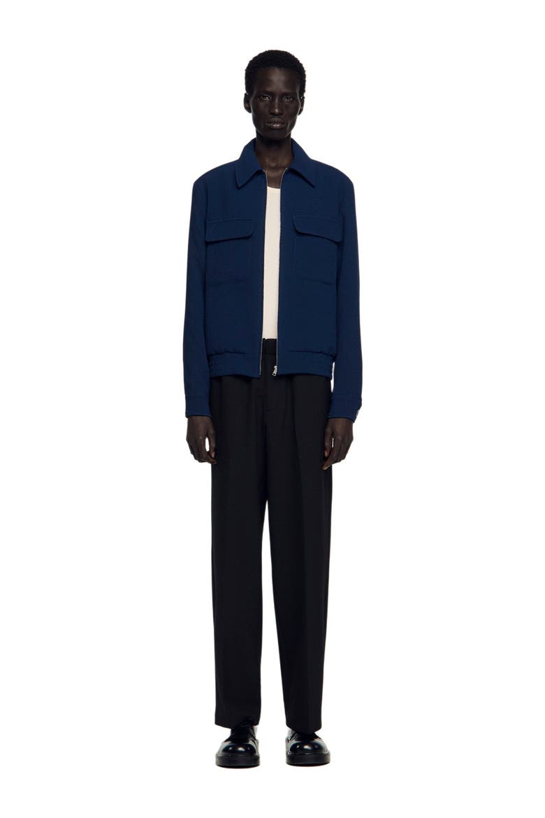 Textured zip-up jacket, Alternate, color, Royal blue
