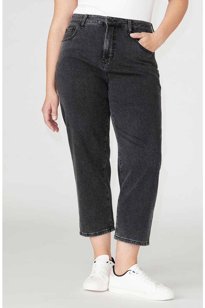 The Naomi High Waist Comfort Stretch Crop Straight Leg Jeans, Main, color, VINTAGE BLACK