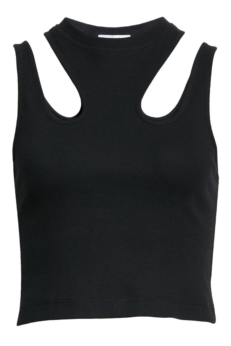 Gender Inclusive R2 Cutout Crop Tank, Alternate, color, BLACK