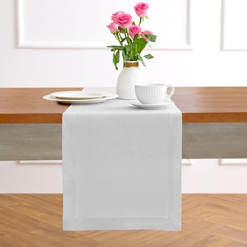 Solino Home Linen Table Runner In Silver