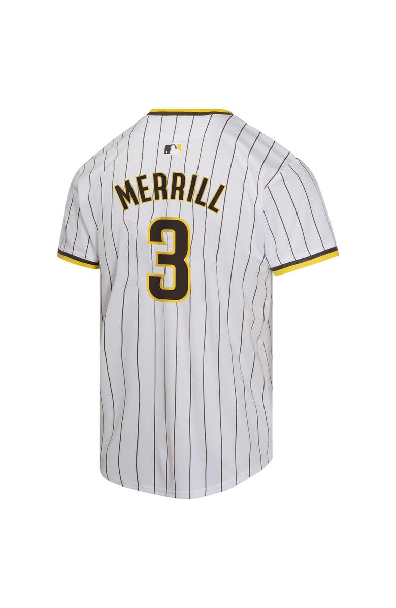 Nike Youth Nike Jackson Merrill White San Diego Padres Home Player Game Jersey, Alternate, color, White
