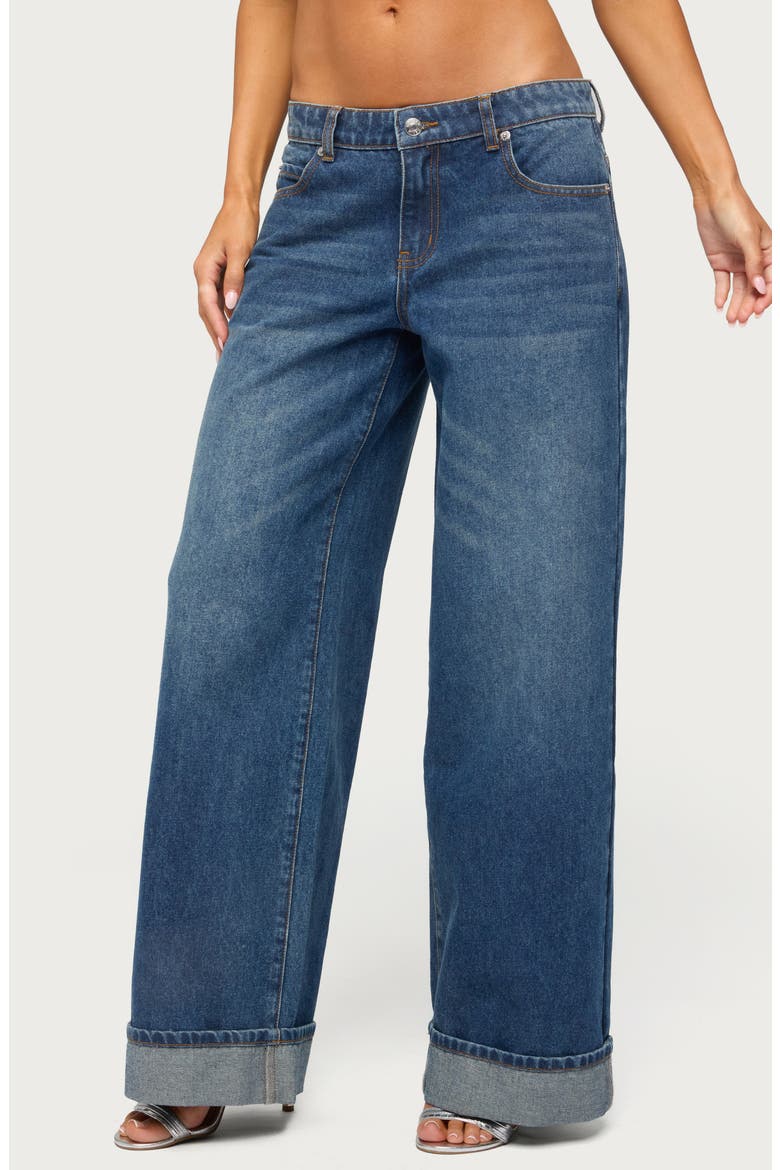 Gatz Cuffed Wide Leg Jeans, Main, color, MEDIUM-BLUE-WASHED