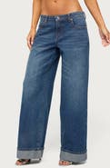 EDIKTED Gatz Cuffed Wide Leg Jeans