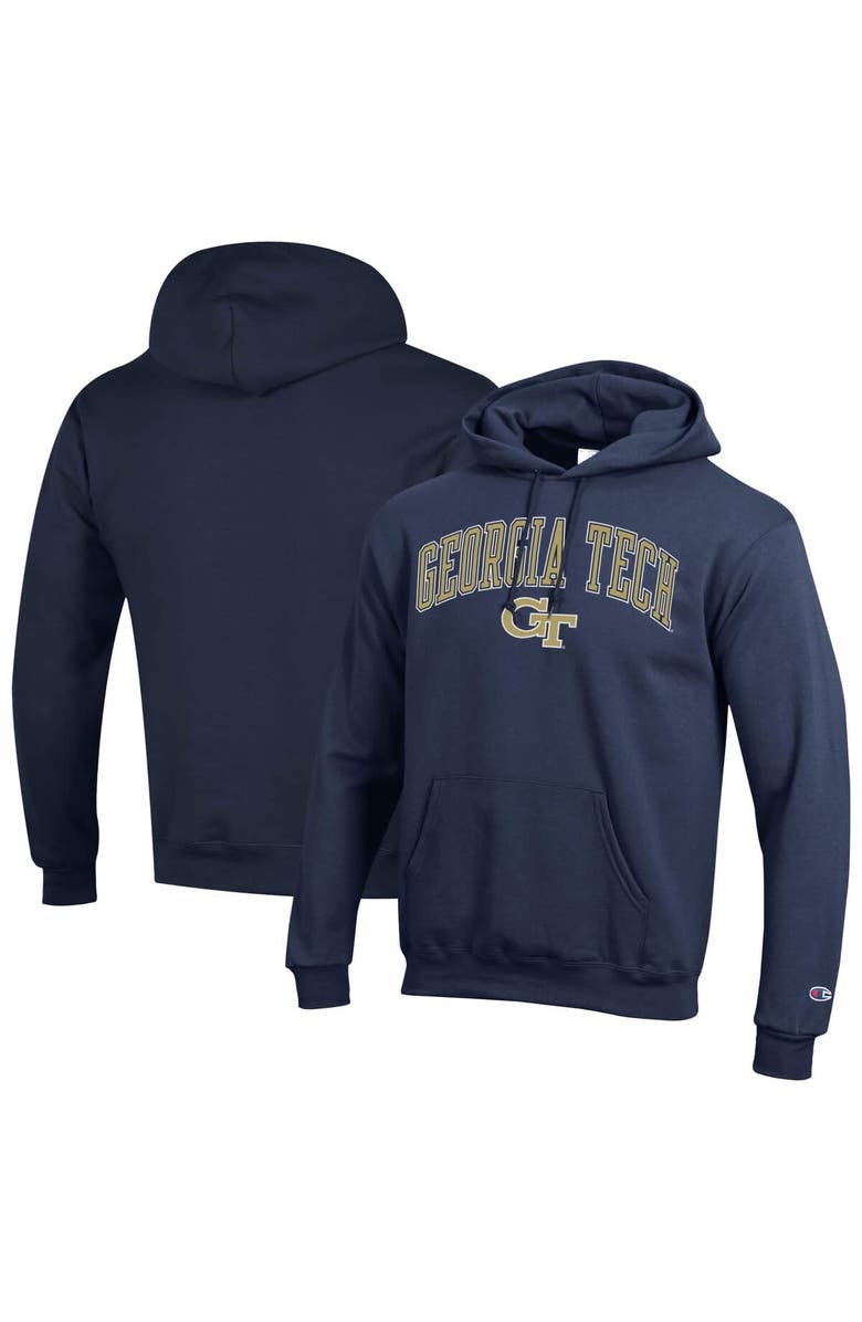 Champion Men's Champion  Navy Georgia Tech Yellow Jackets Arch Over Logo Pullover Hoodie, Main, color, 