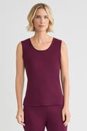 Ming Wang Mid-Length Scoop Neck Knit Tank