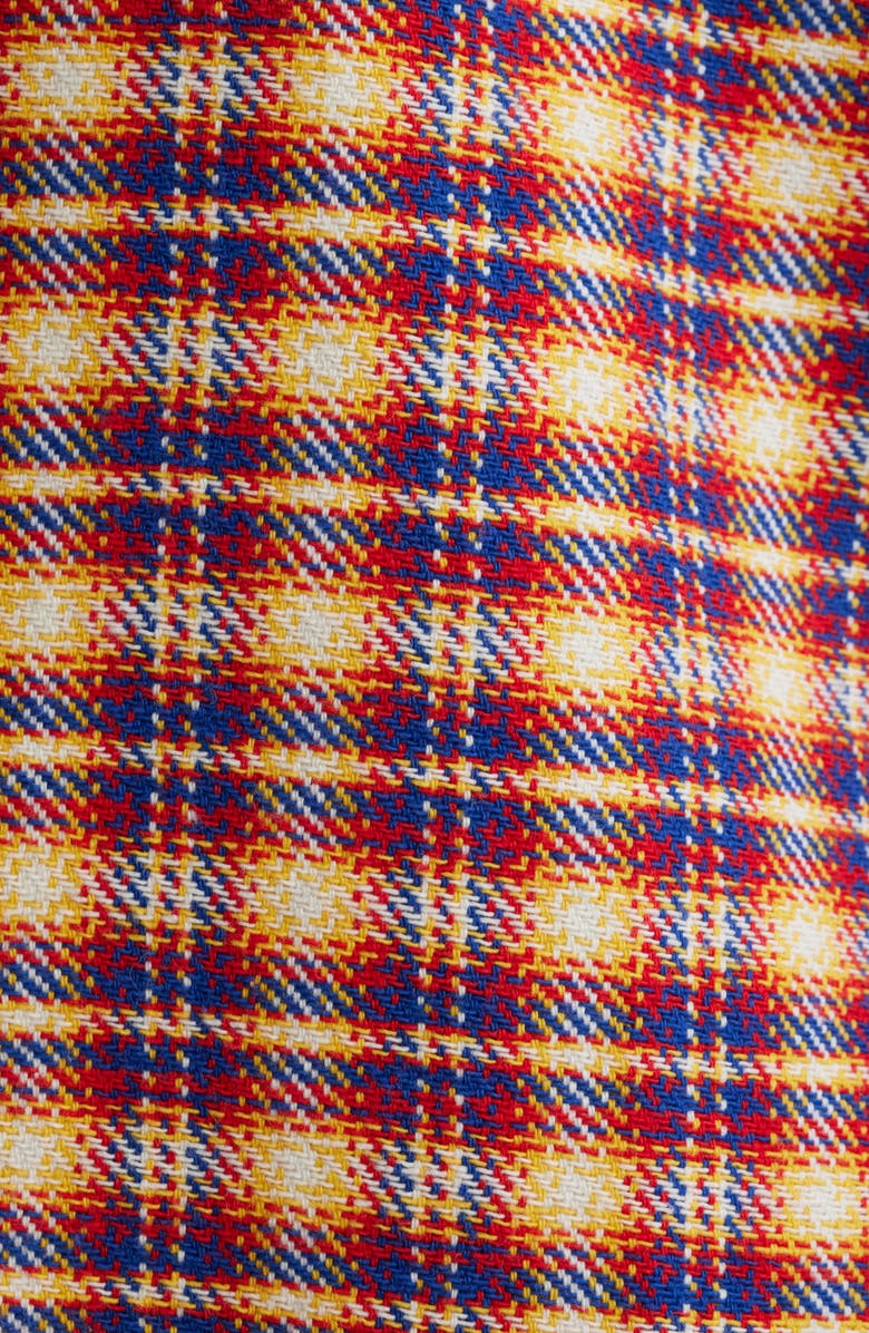 Billionaire Boys Club Skyline Embroidered Plaid Button-Up Shirt, Alternate, color, Red