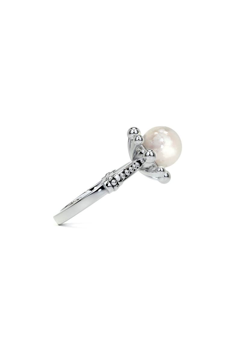 Luna Fleur Cultured Pearl Ring, Alternate, color, SILVER