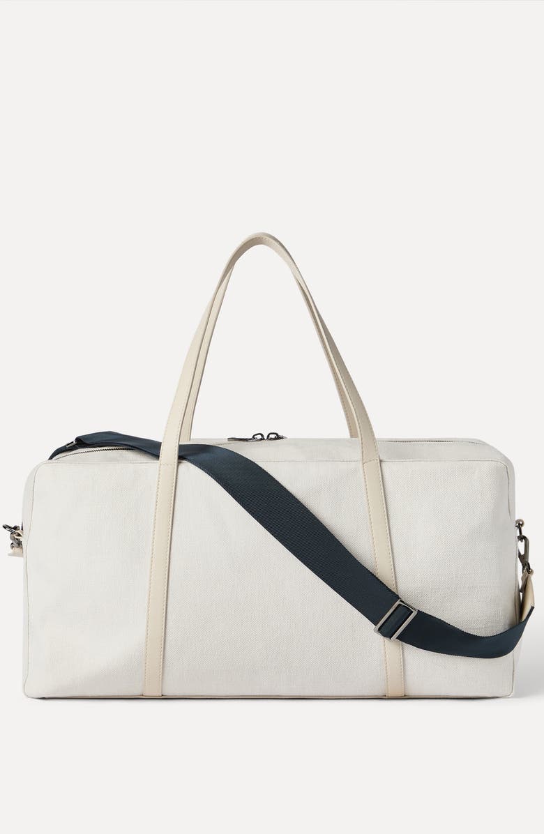 Brunello Cucinelli Canvas bag with logo, Alternate, color, Silver