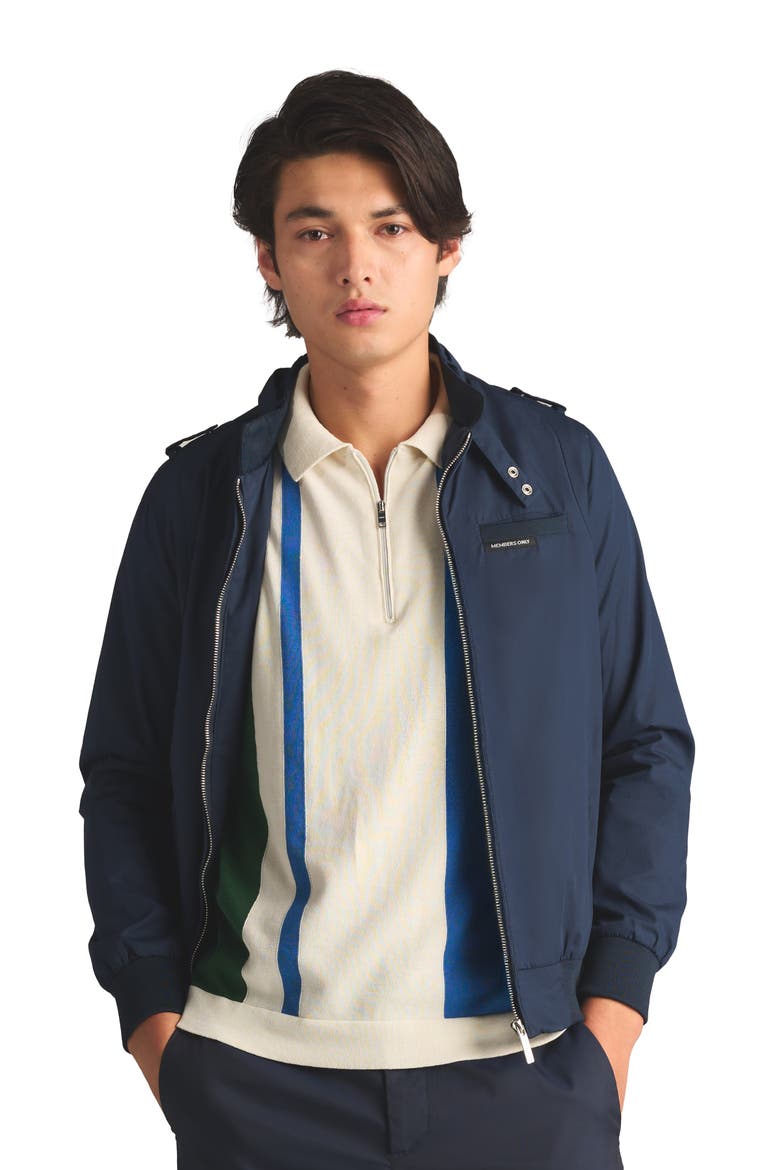Classic Iconic Racer Jacket, Main, color, NAVY