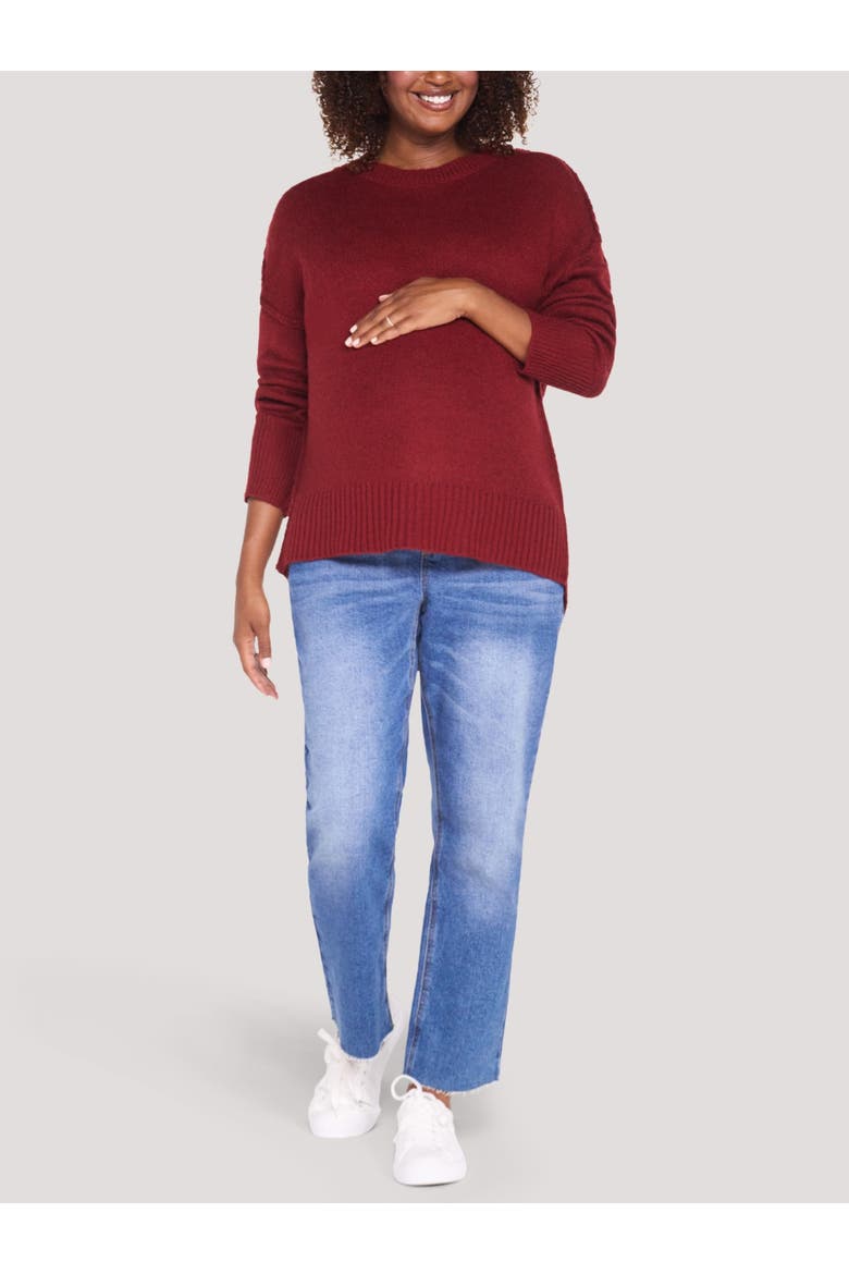 Crew Neck Long Sleeve Sweater, Alternate, color, Biking Red
