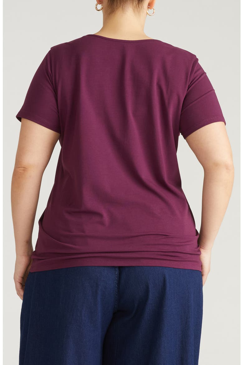 Cool Stretch Cotton Jersey T-Shirt, Alternate, color, GAMAY BURGUNDY