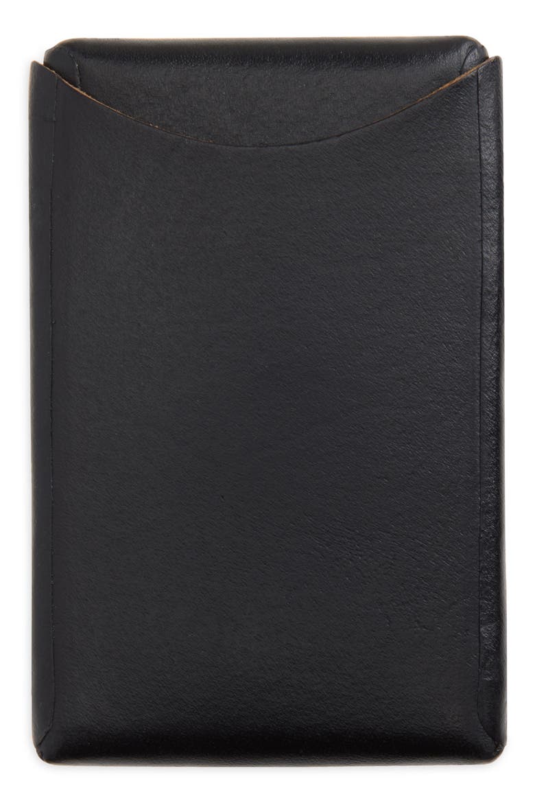 Logo Debossed Leather Card Case, Alternate, color, BLACK OVER BROWN