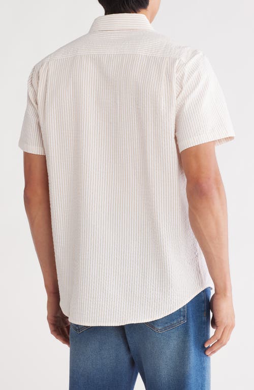 Joe's Stripe Cotton Seersucker Short Sleeve Button-up Shirt In Pink