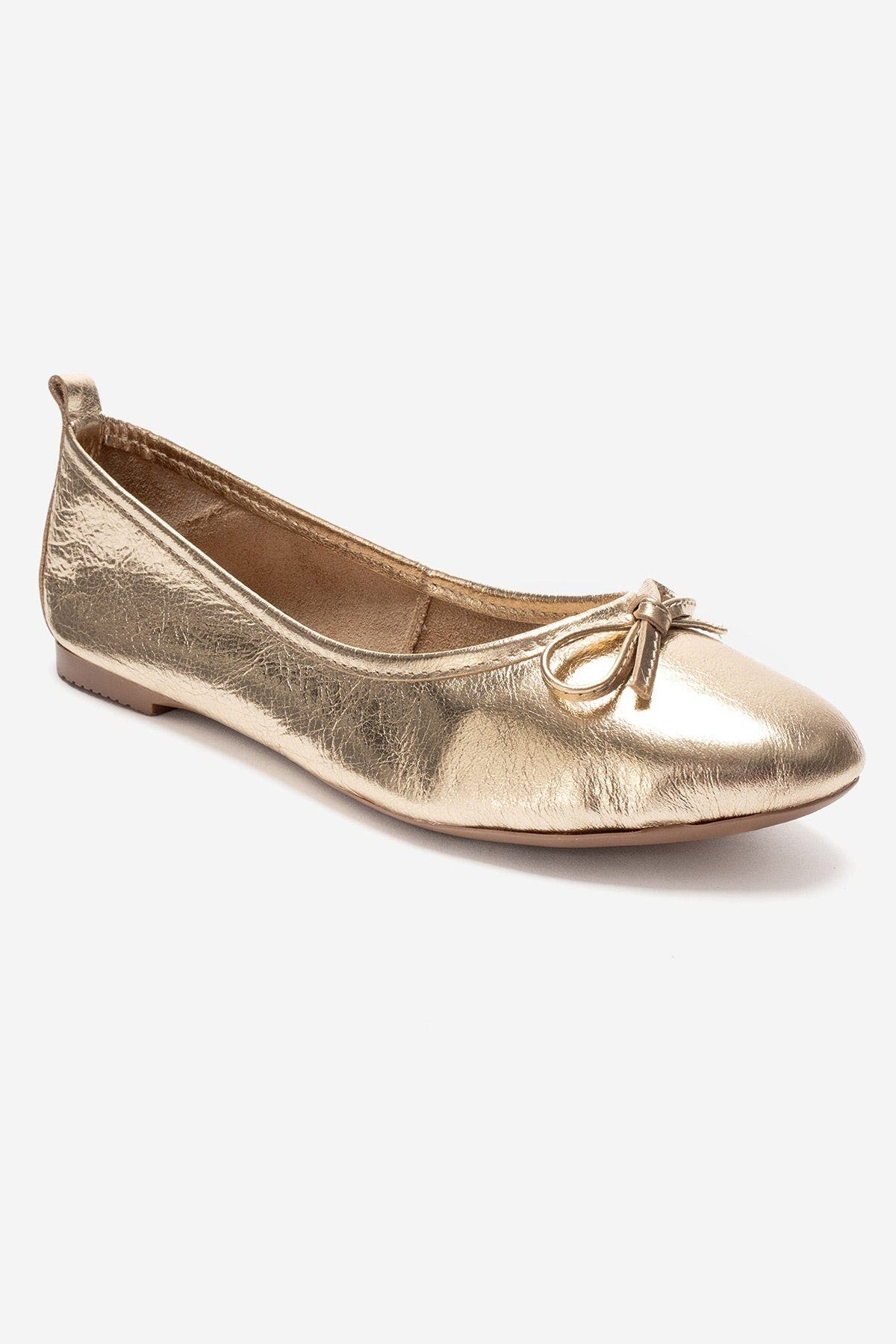 Florence Leather Ballerina Flats, Alternate, color, Gold