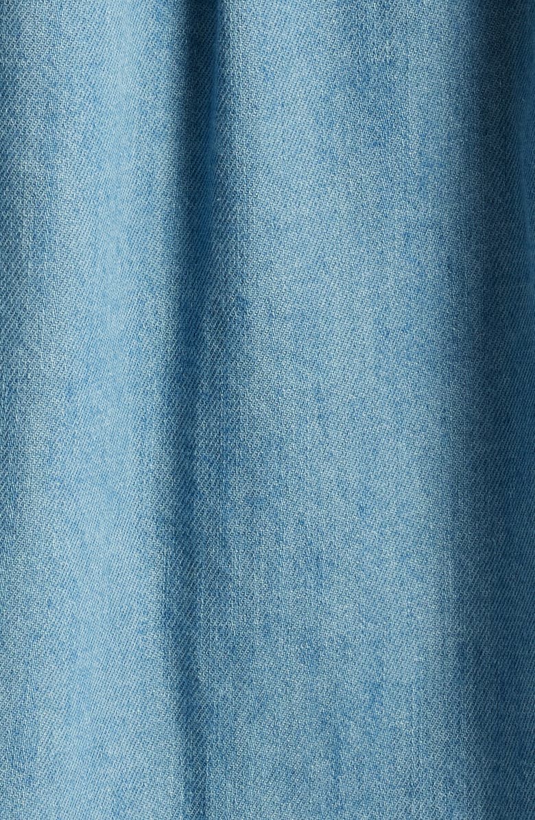 Boden Tie Neck Denim Top, Alternate, color, Light Authentic