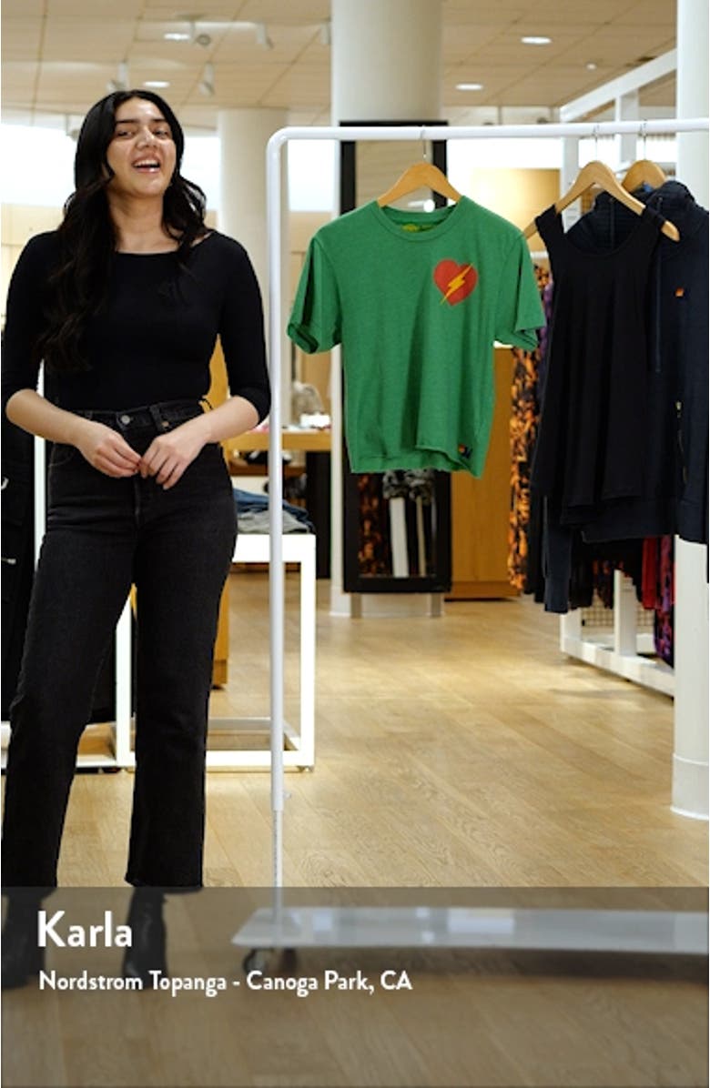 Bolt Heart Cotton Blend Graphic T-Shirt, sales video thumbnail