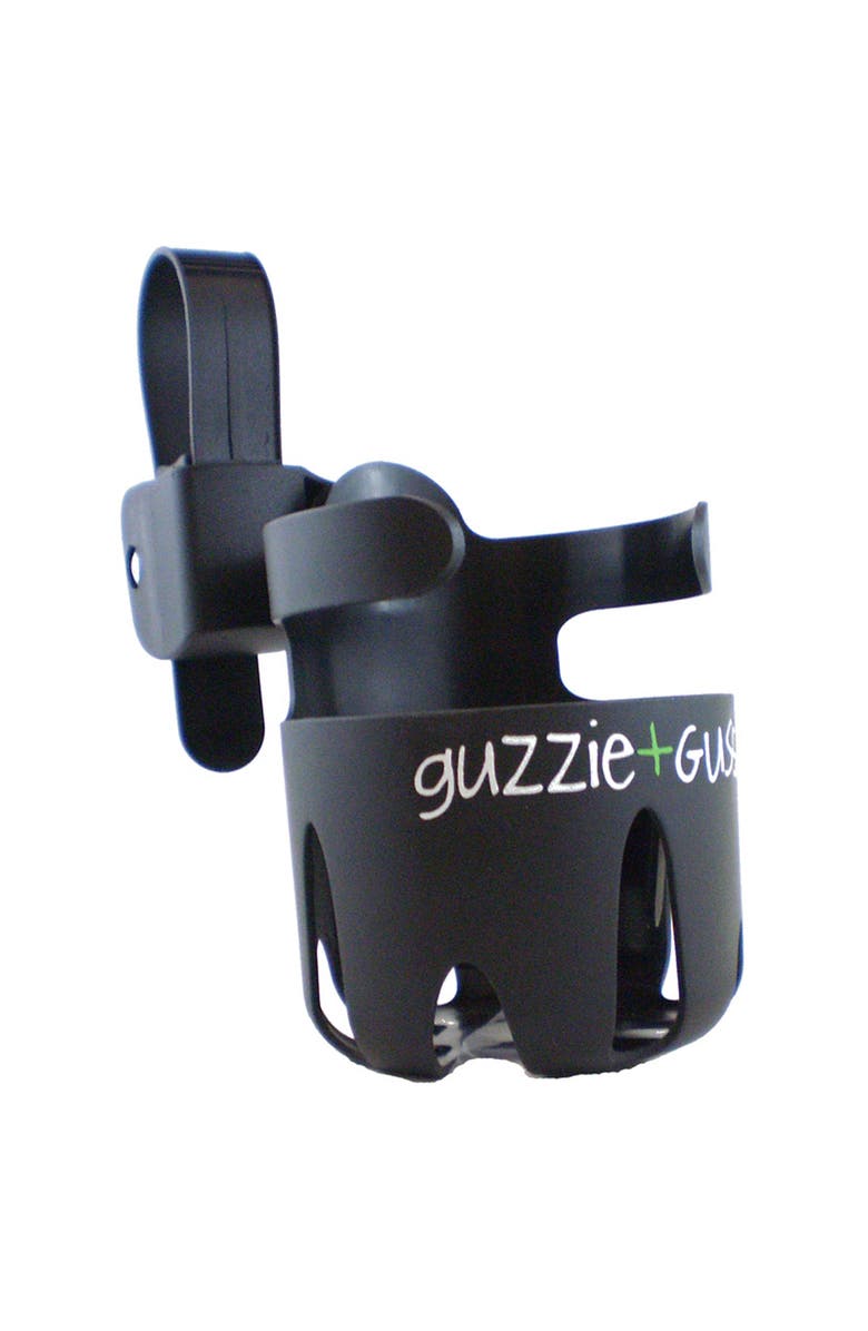 Guzzie and Guss Universal Cup Holder - Convenient, Easy-to-Attach & Adjustable to Fit Most Strollers, Main, color, Black