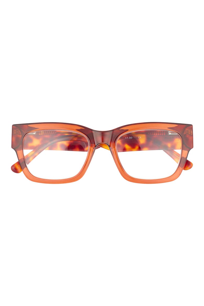 Chunky Fashion Square Reading Glasses, Main, color, CRYSTAL BURGUNDY