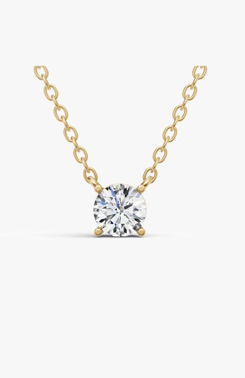 14K Gold 0.25 ct Lab Grown Round Sereia Shape Diamond Pendant