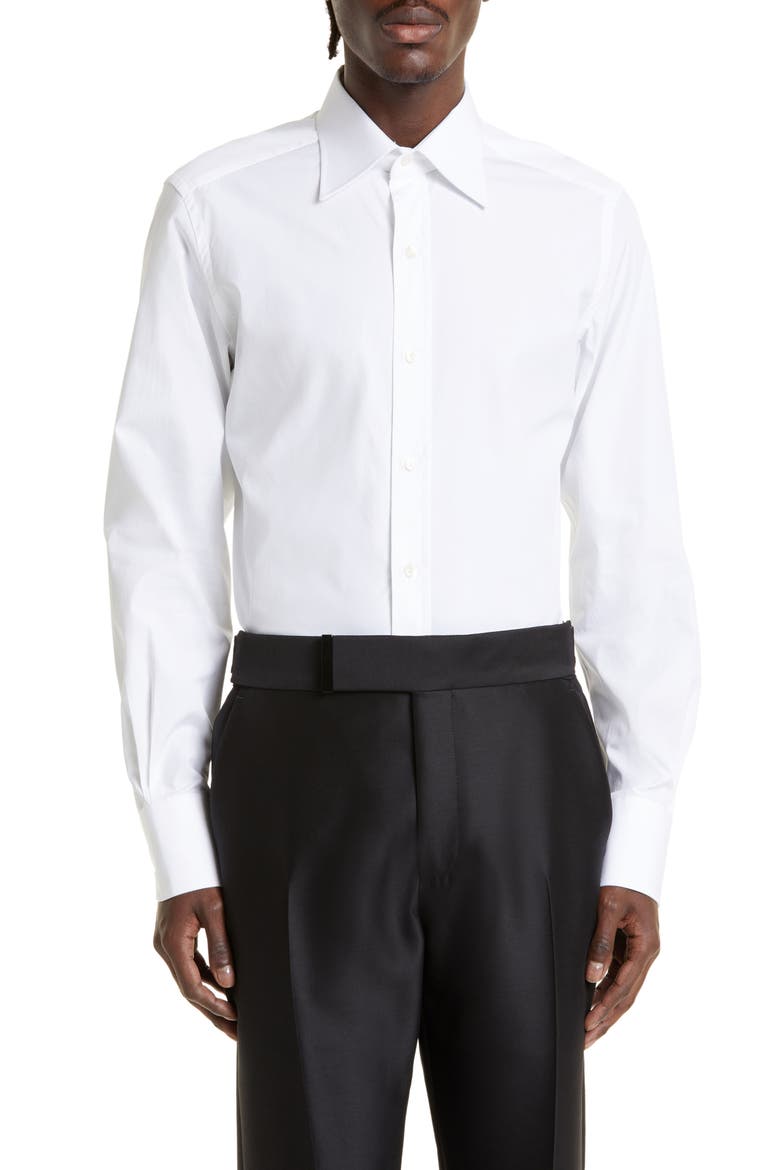Slim Fit Poplin Button-Up Shirt, Main, color, OPTICAL WHITE
