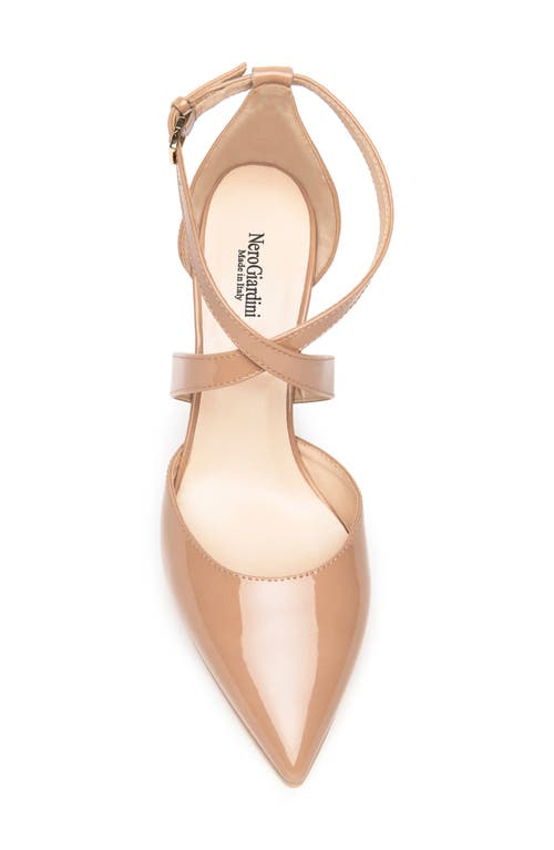 Nerogiardini Crisscross Strap Pointed Toe Pump In Nude