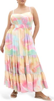 City Chic Kalea Shirred Waist Maxi Dress