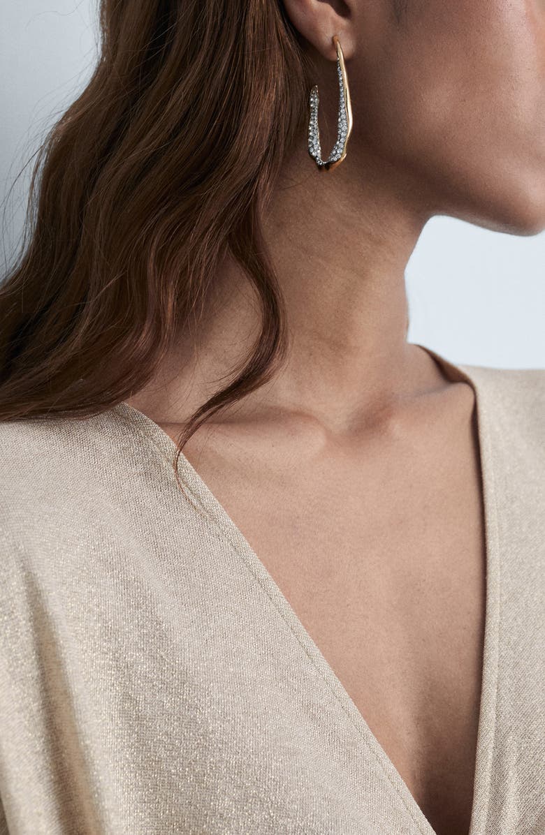 MANGO Metallic Ruched Maxi Dress, Alternate, color,