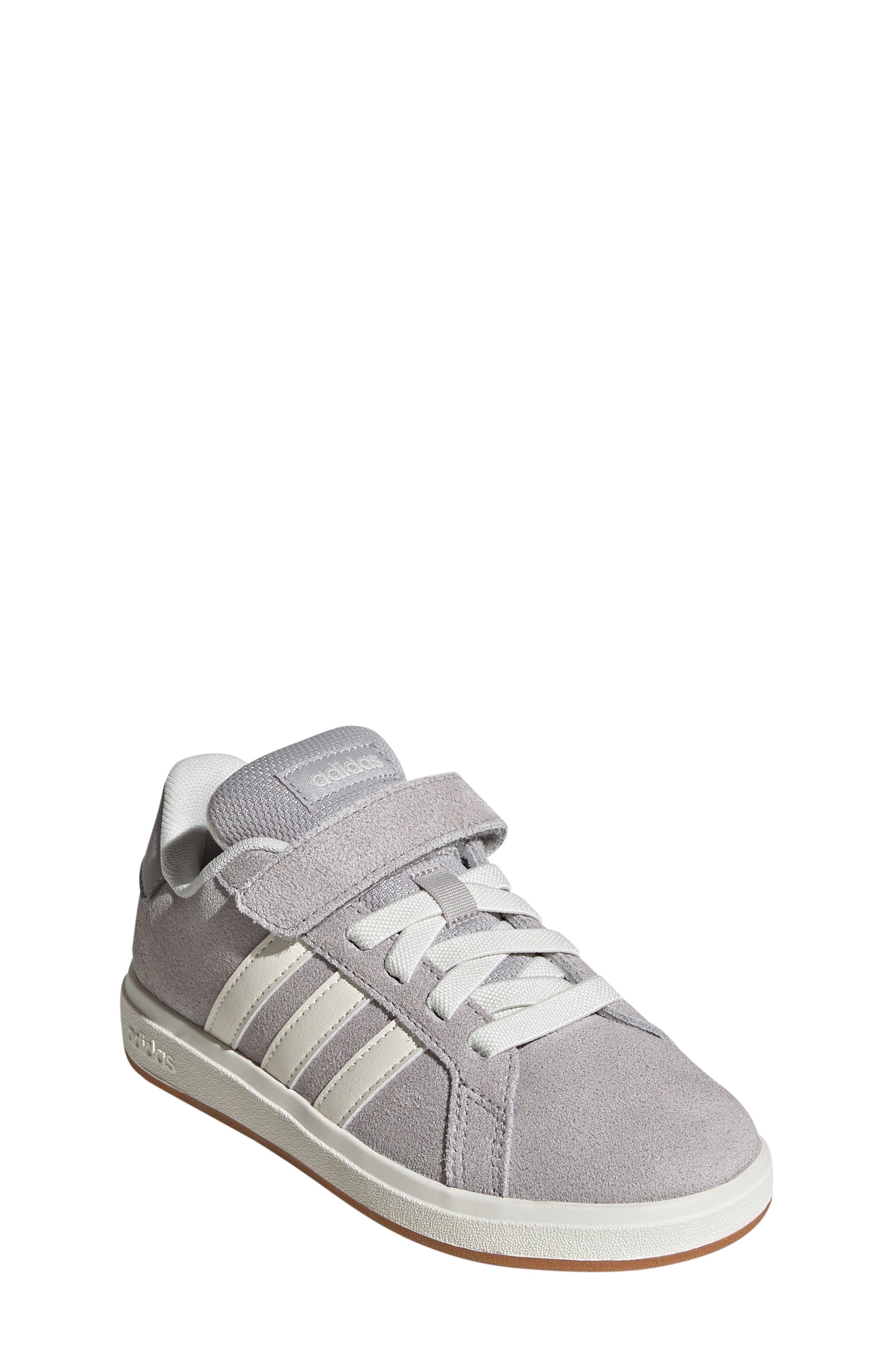 adidas Kids' Grand Court Sneaker, Main, color, Grey/ Off White/ Gum