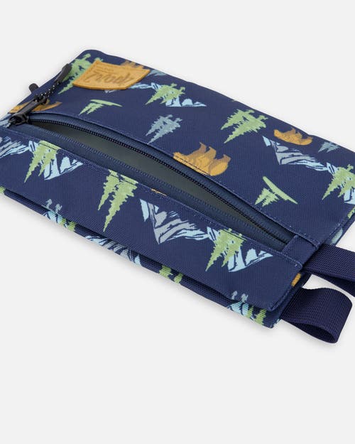 Deux Par Deux Double Pencil Case Animal In Blue