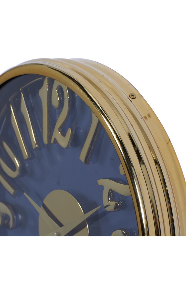 WILLOW ROW Blue Aluminum Coastal Wall Clock, Alternate, color, Blue