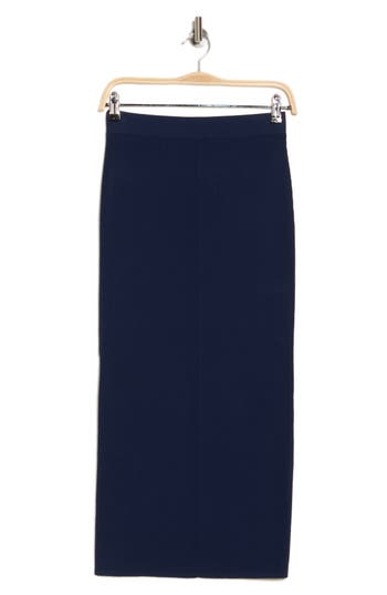 Theory Slim Ribbed Sweater Skirt In Midnight
