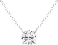 Badgley Mischka Collection 14K Gold Round Cut Lab-Created Diamond Pendant Necklace - 1.0ct