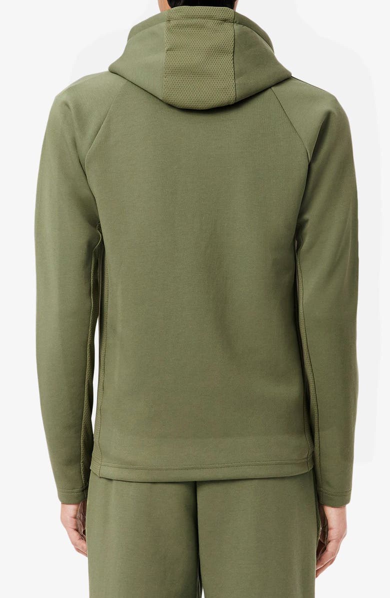Lacoste Tennis Ventilated Zip Hoodie, Alternate, color, Khaki/ Khaki