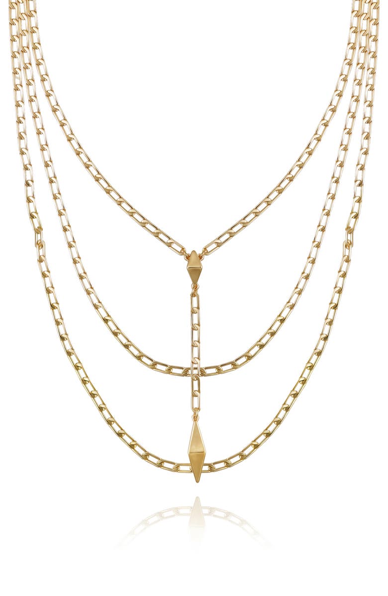 Vince Camuto Layered Chain Necklace, Main, color, Gold