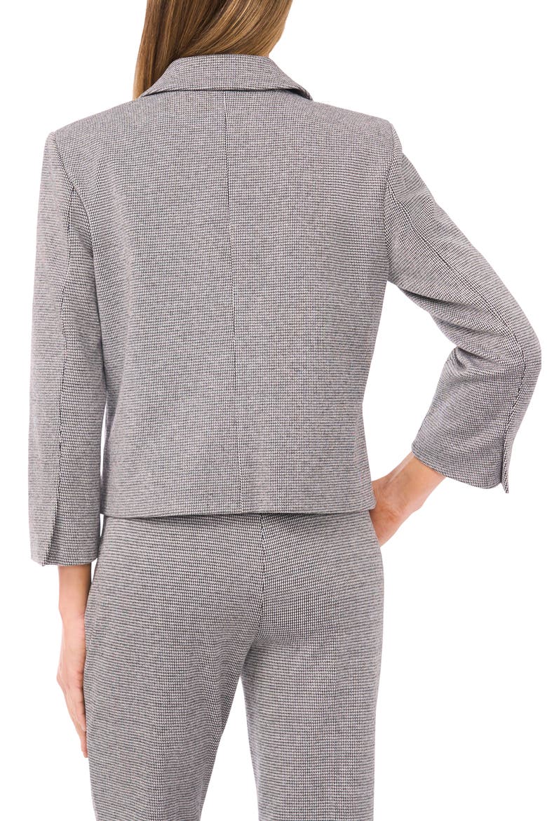 Houndstooth Crop Blazer, Alternate, color, RICH BLACK