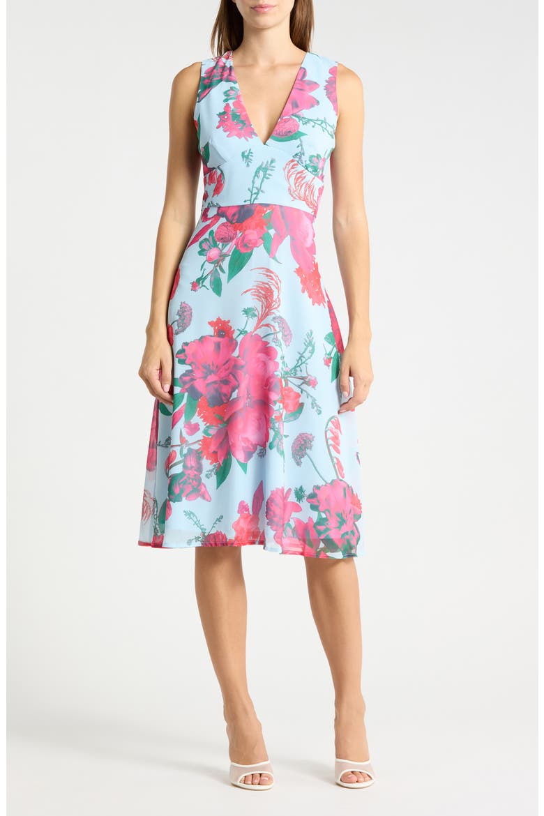 Olive Midi Dress, Main, color, ICY OVERGROWN GARDEN FLORAL